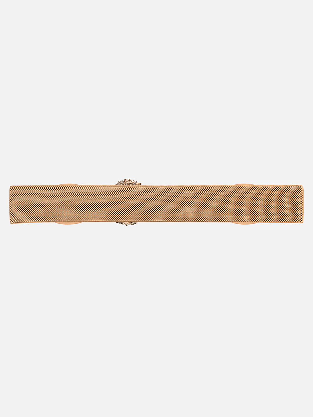 Embellished Round Buckle Elasticated Belt