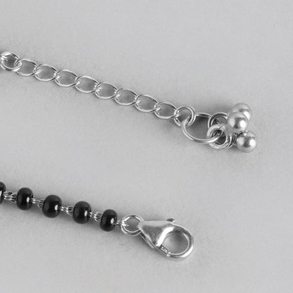 Infinity Rhodium Plated 925 Sterling Silver Necklace & Bracelet Mangalsutra Combo