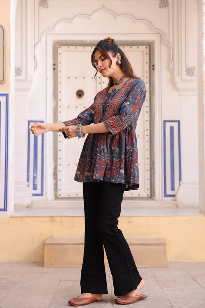 Floral Print Cotton Top