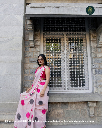 Hand Painted Cotton Saree - Painted Drop
