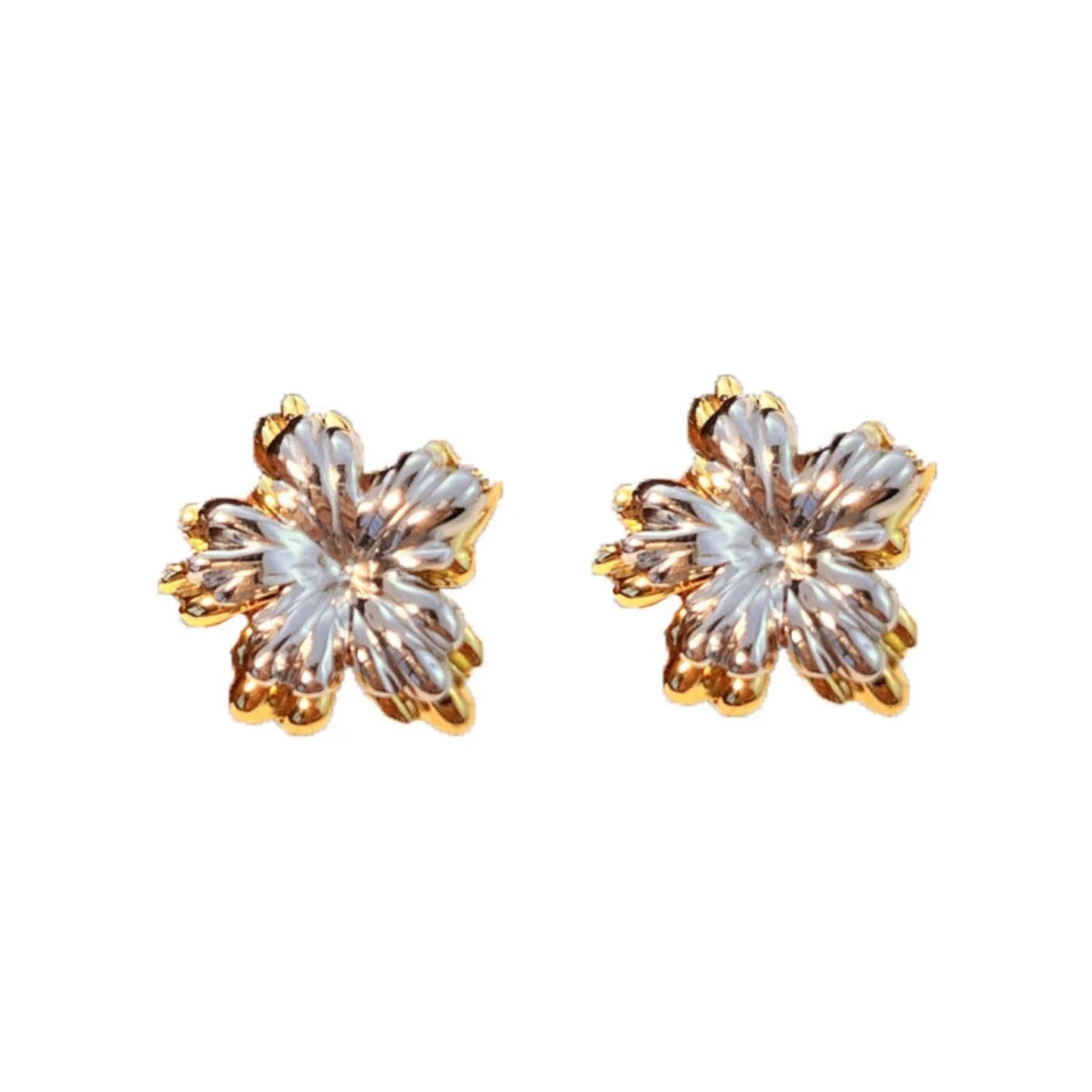DuoTone Flower Stud Earrings JLT13301