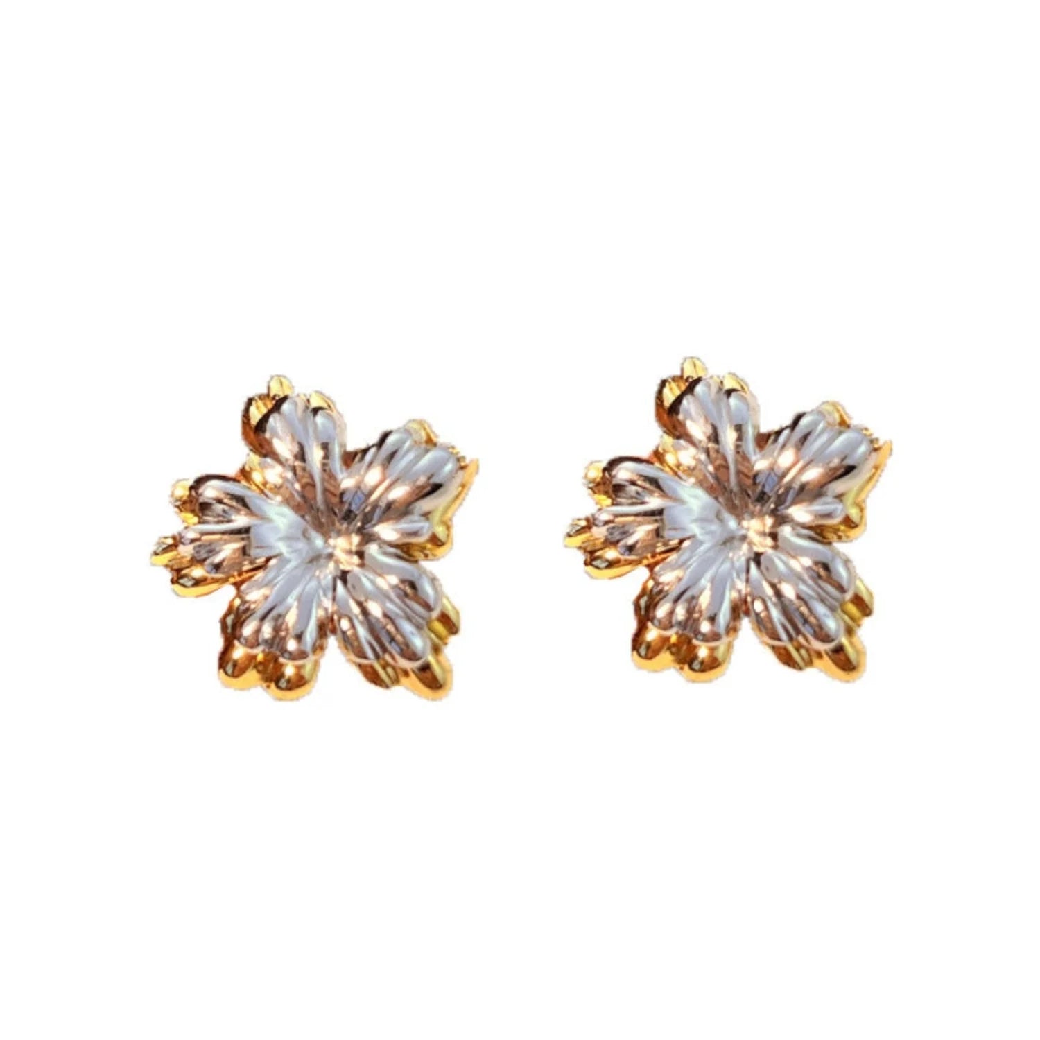 DuoTone Flower Stud Earrings JLT13301