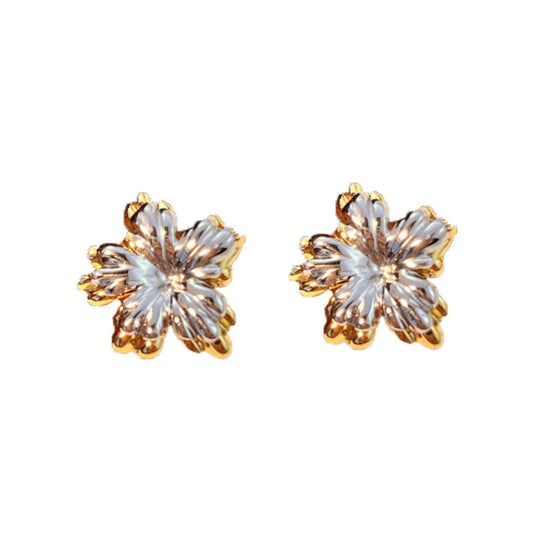 DuoTone Flower Stud Earrings JLT13301