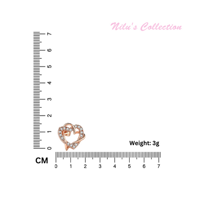 Multi Tone| Heart Shape Stud Earrings for Women and Girls, CZ Stone