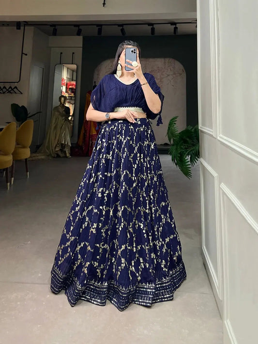 Faux Georgette Sequence Embroidery work Lehenga Choli - Premium  from Ethenika.com - Just INR 3490! Shop now at Ethenika.com 