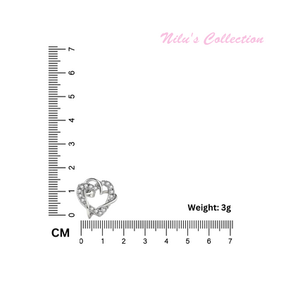 Multi Tone| Heart Shape Stud Earrings for Women and Girls, CZ Stone