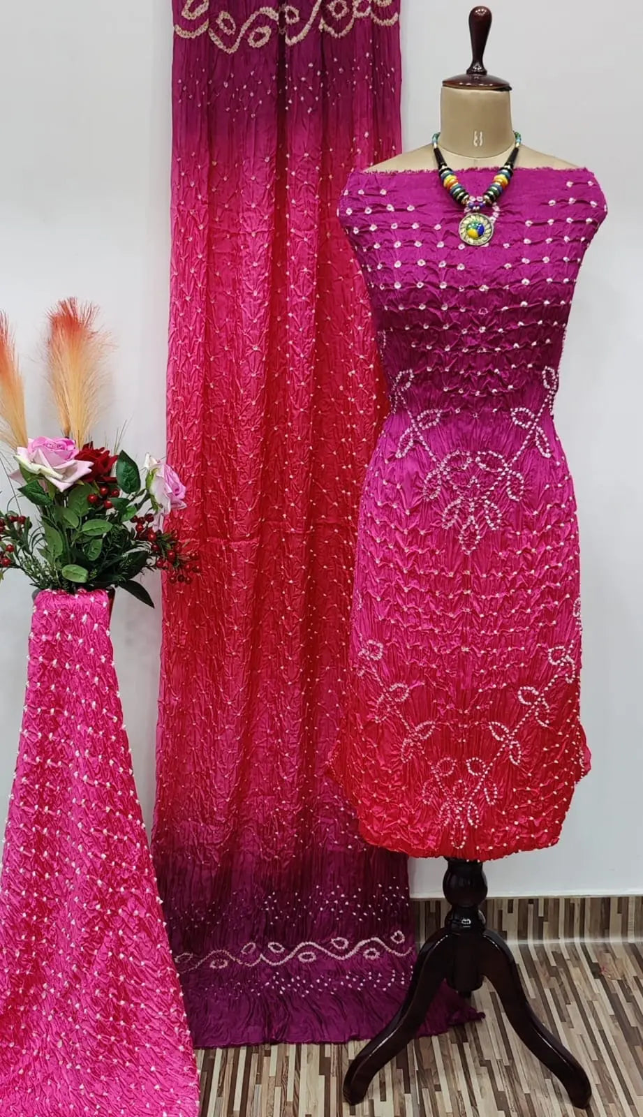 Ghazi Silk Barik Bandhej Kutch Bandhani Dress Material - Premium  from Ethenika.com - Just INR 4990! Shop now at Ethenika.com 