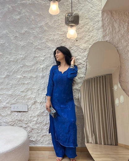 Ethenika Chikankari Kurta Set