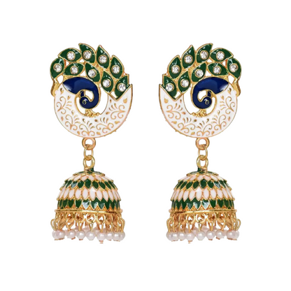 Party & Wedding Collection Peacock Shape Jhumka Earrings for Women and Girls