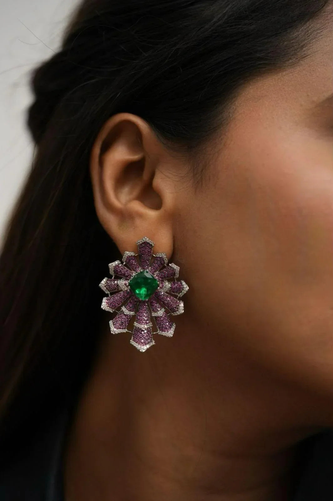 Paisley Oversized Statement Diamond Studs