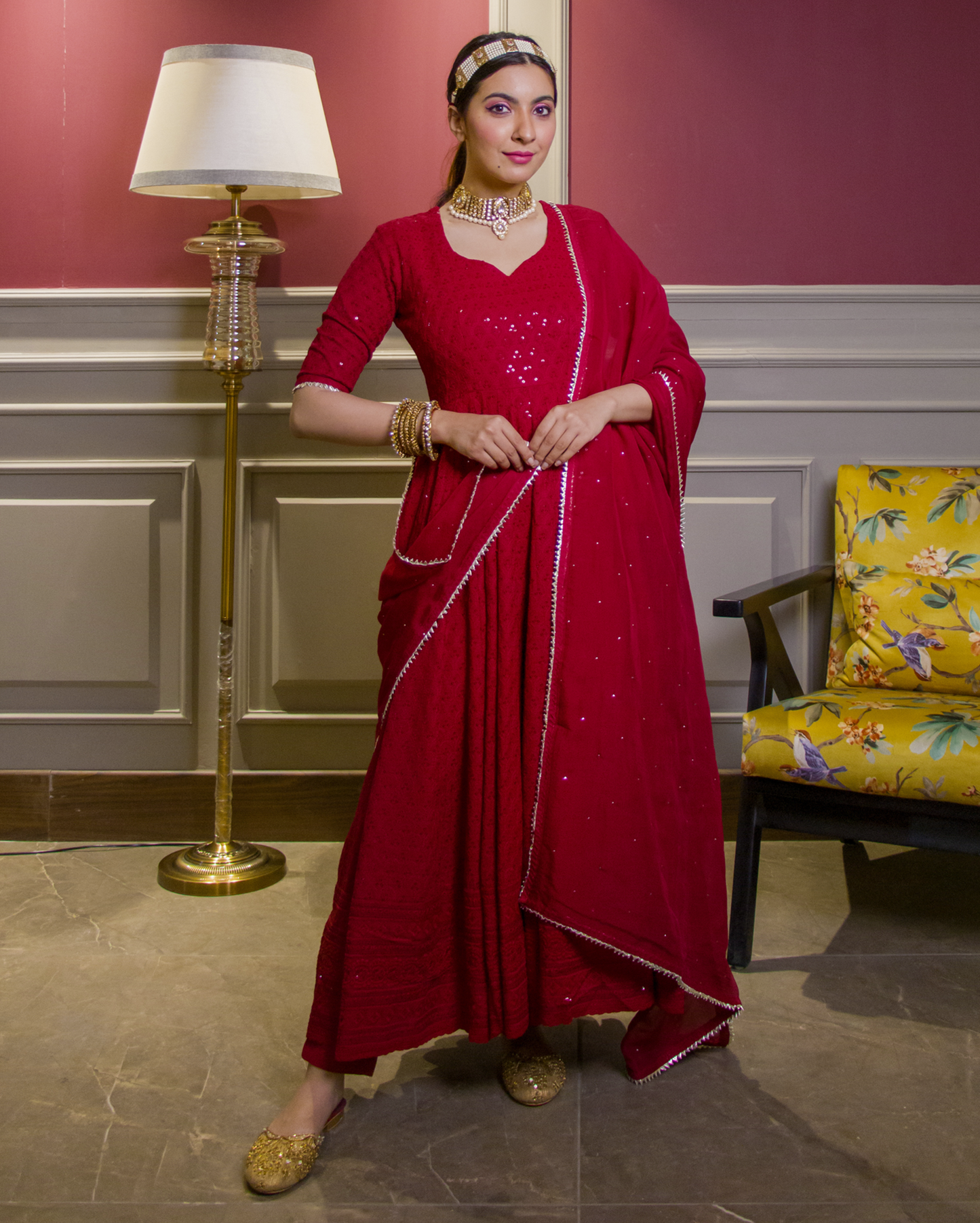 Kaina Embroidered Anarkali Set