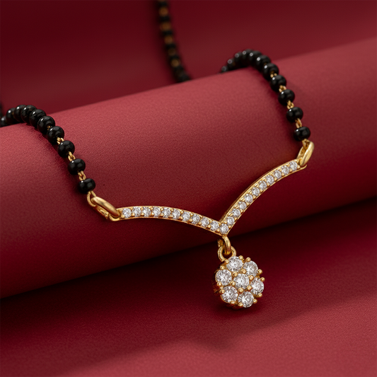 Unniyarcha 925 Pure Silver Saanjh Drop Mangalsutra