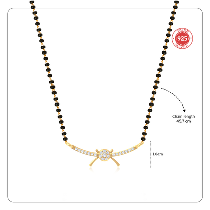 Unniyarcha 925 Pure Silver Modern Arc Mangalsutra Necklace