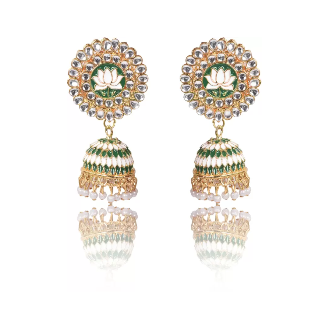 Lotus Pearl Beads Jhumka