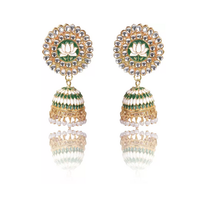 Lotus Pearl Beads Jhumka