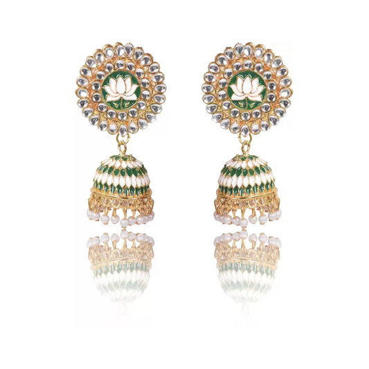 Lotus Pearl Beads Jhumka