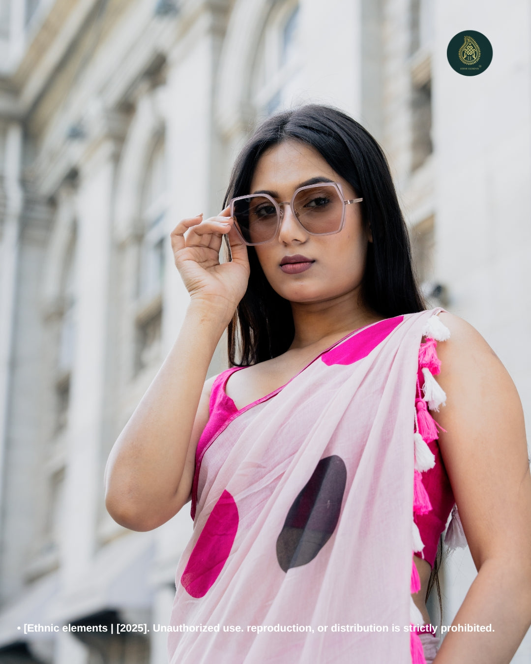 Hand Painted Cotton Saree - Painted Drop