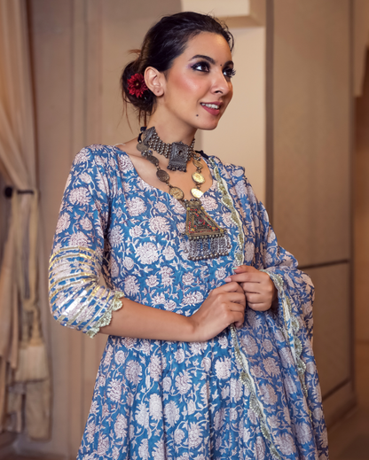 Tropical Sugar Handblock Gota Suit Set
