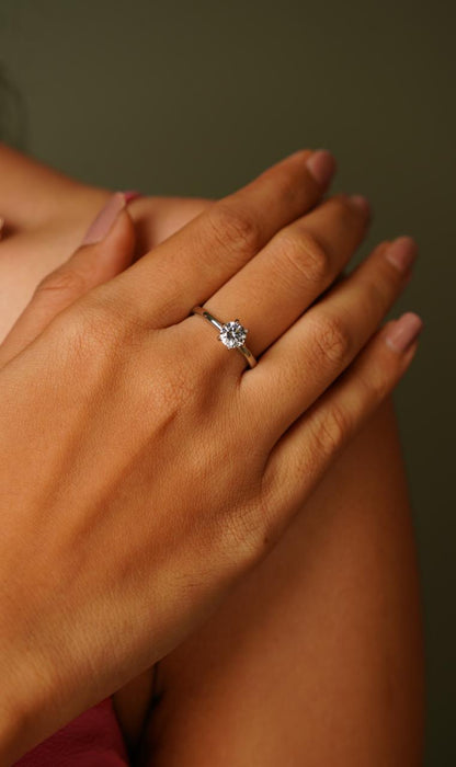 90 cents Classic Round Solitaire Daily Wear Ring - Attrangi