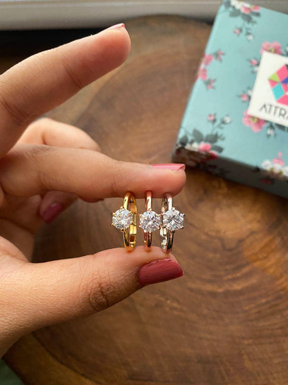 90 cents Classic Round Solitaire Daily Wear Ring - Attrangi