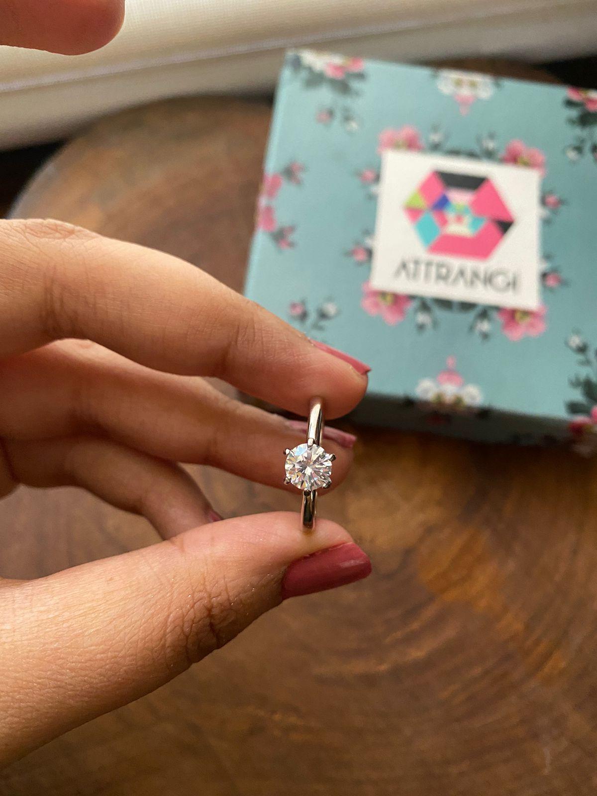 90 cents Classic Round Solitaire Daily Wear Ring - Attrangi