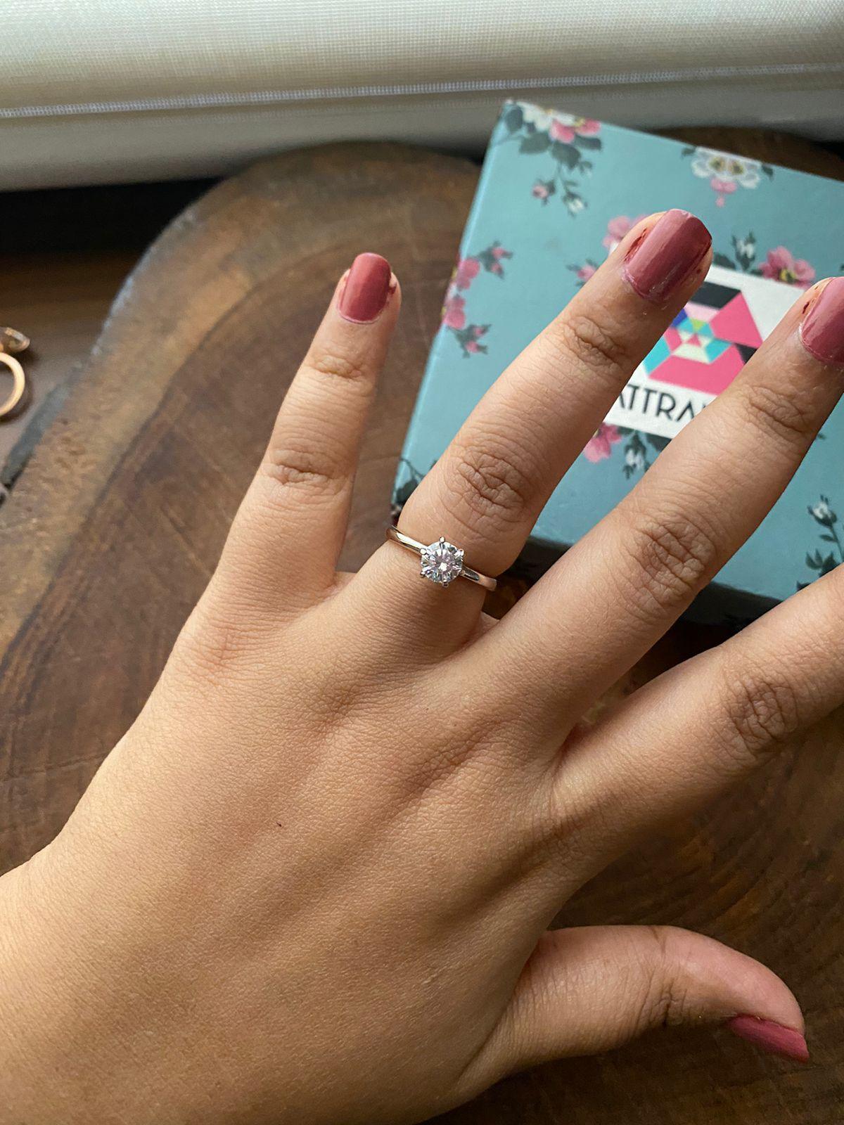 90 cents Classic Round Solitaire Daily Wear Ring - Attrangi