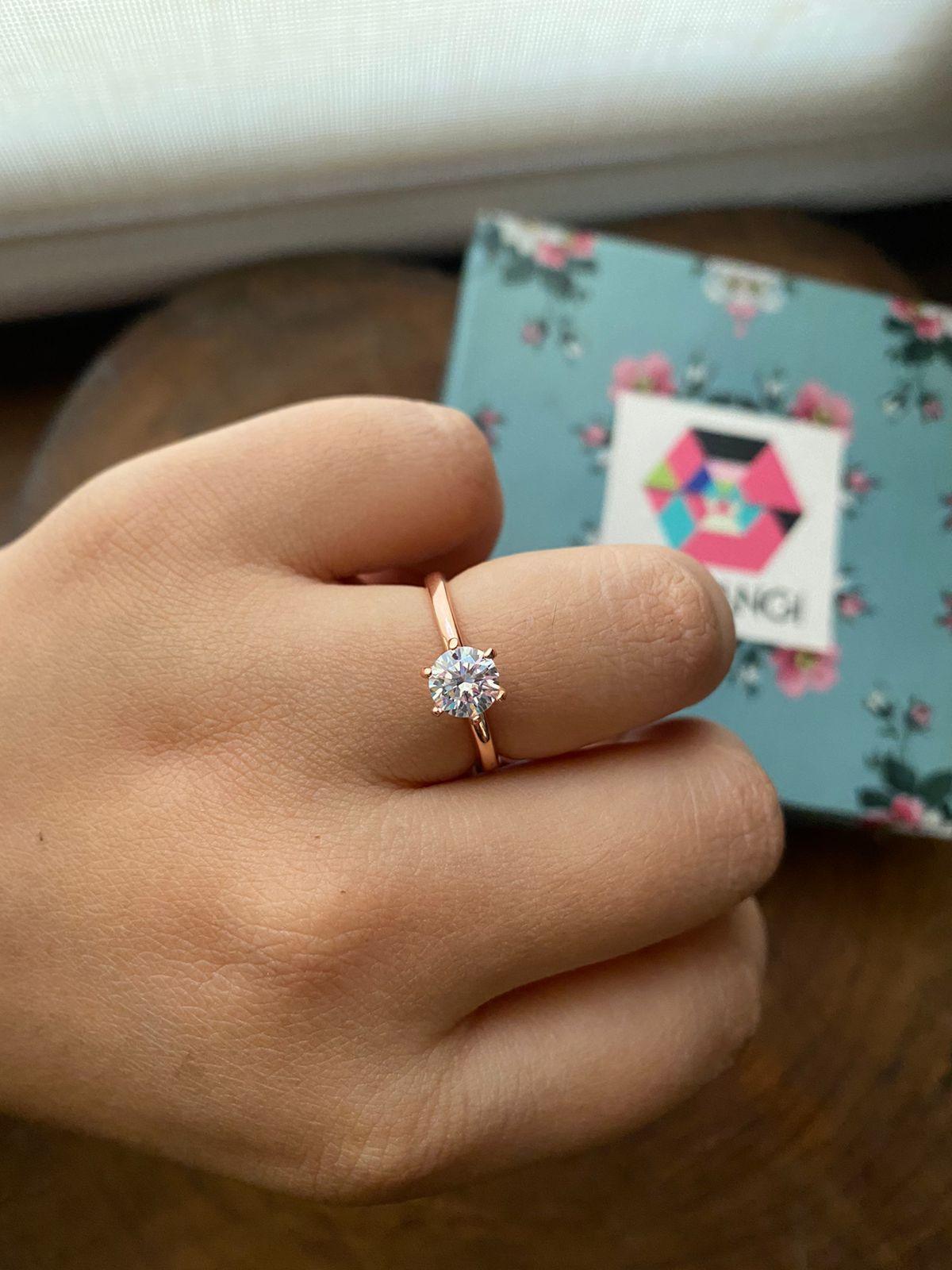 90 cents Classic Round Solitaire Daily Wear Ring - Attrangi