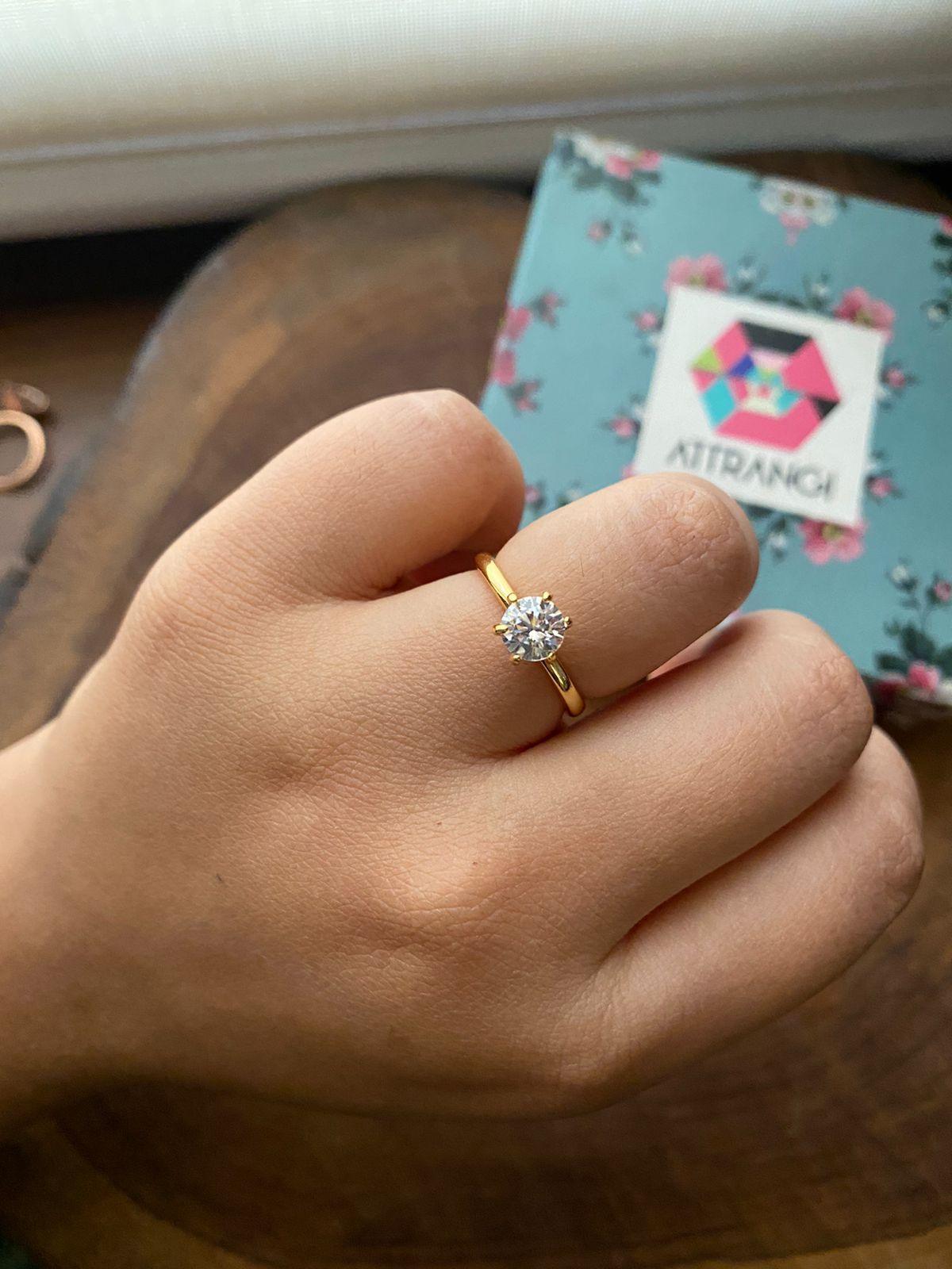 90 cents Classic Round Solitaire Daily Wear Ring - Attrangi