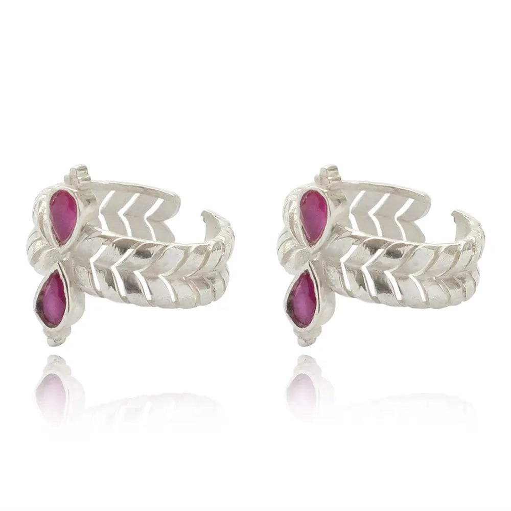 92.5 Silver Pink Toe Ring