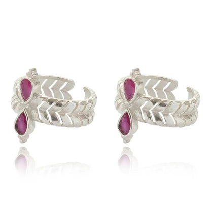 92.5 Silver Pink Toe Ring