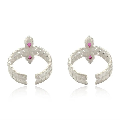 92.5 Silver Pink Toe Ring