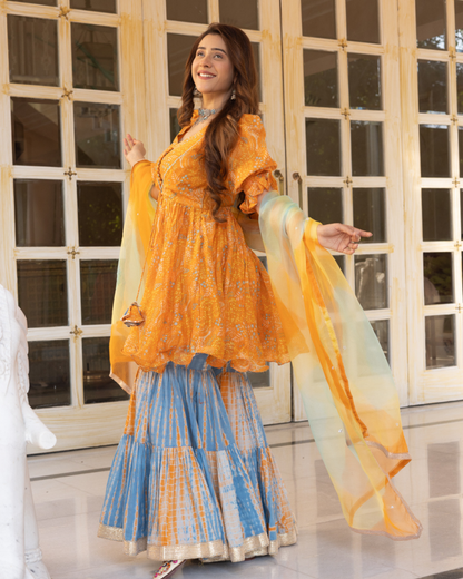 Asharfii Shibori Sharara Set