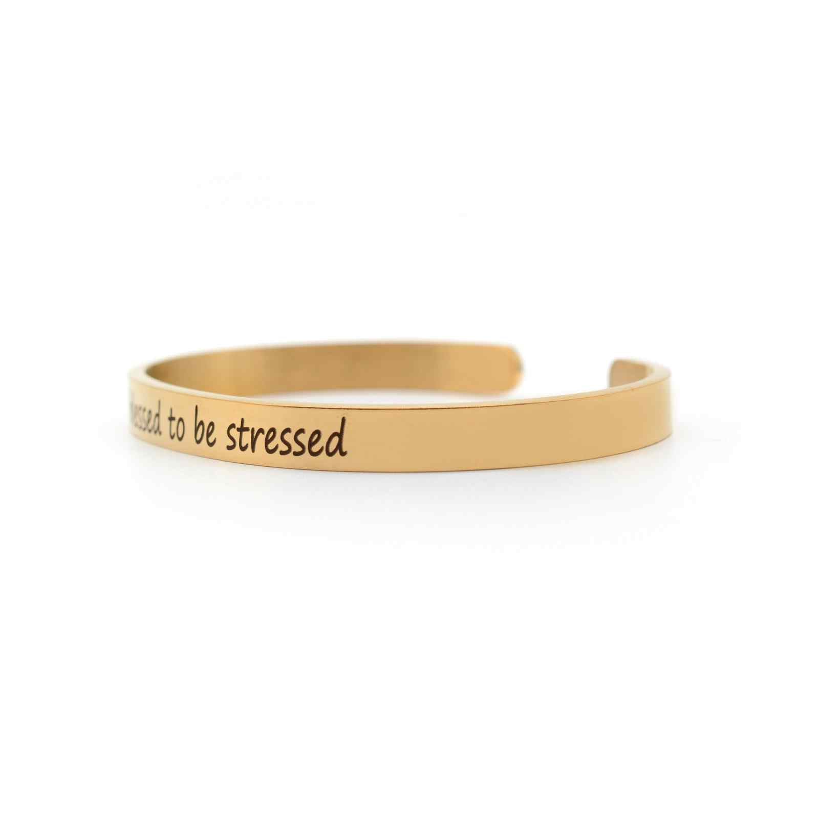 Too Blessed To Be Stressed Rose Gold Mantra Band - Joker & Witch