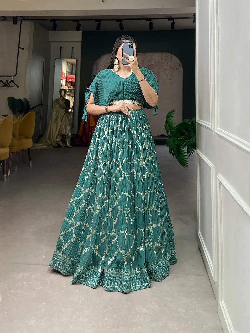 Faux Georgette Sequence Embroidery work Lehenga Choli - Premium  from Ethenika.com - Just INR 3490! Shop now at Ethenika.com 