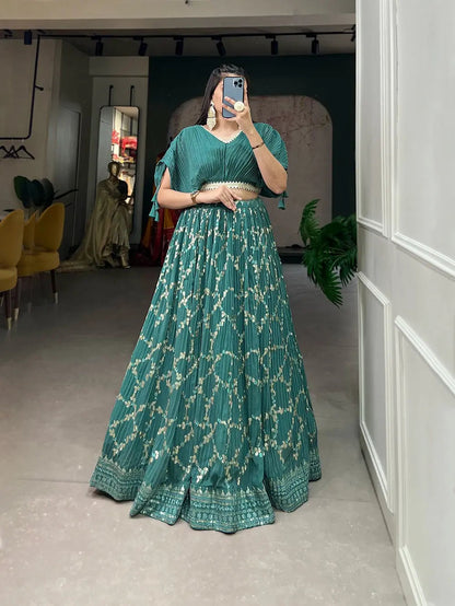 Faux Georgette Sequence Embroidery work Lehenga Choli - Premium  from Ethenika.com - Just INR 3490! Shop now at Ethenika.com 