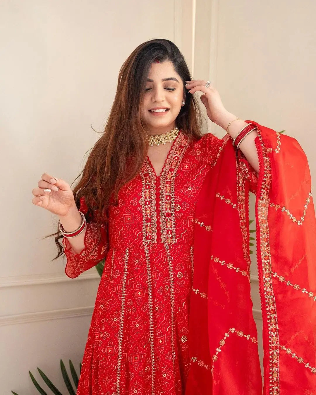 Premium Zari Weaving Printed Kurti Pant Dupatta Set (Stitched) - Premium  from Ethenika.com - Just INR 2590! Shop now at Ethenika.com 