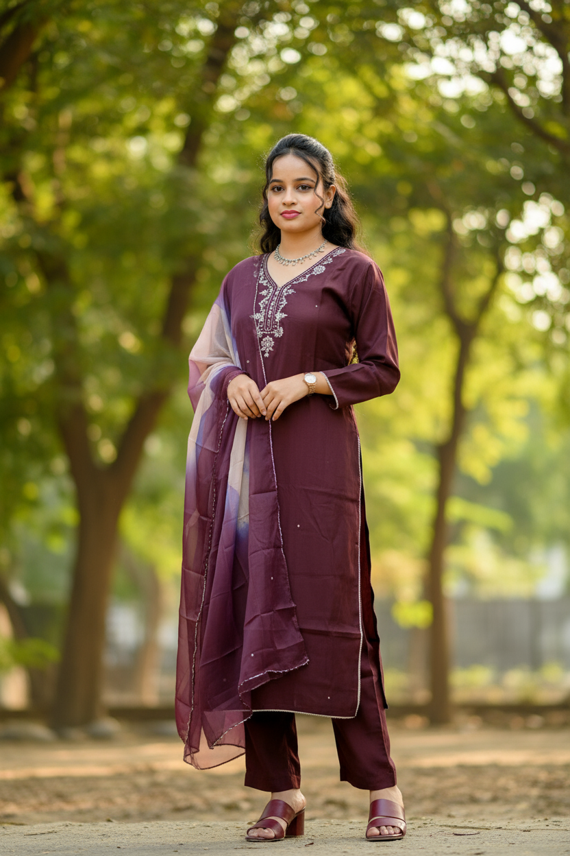 Red Kurti With Digital Print For Women & Girls