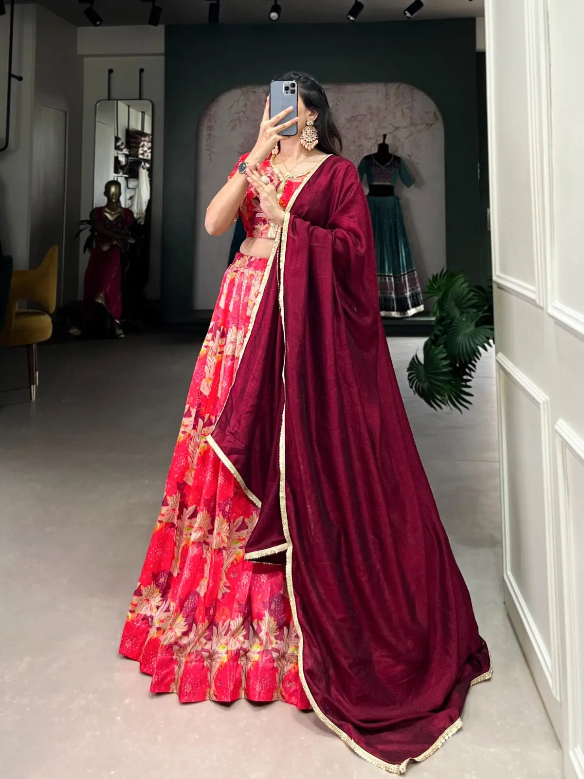 Tussar Silk Digital Printed Lehenga Choli - Premium  from Ethenika.com  - Just INR 4590! Shop now at Ethenika.com 