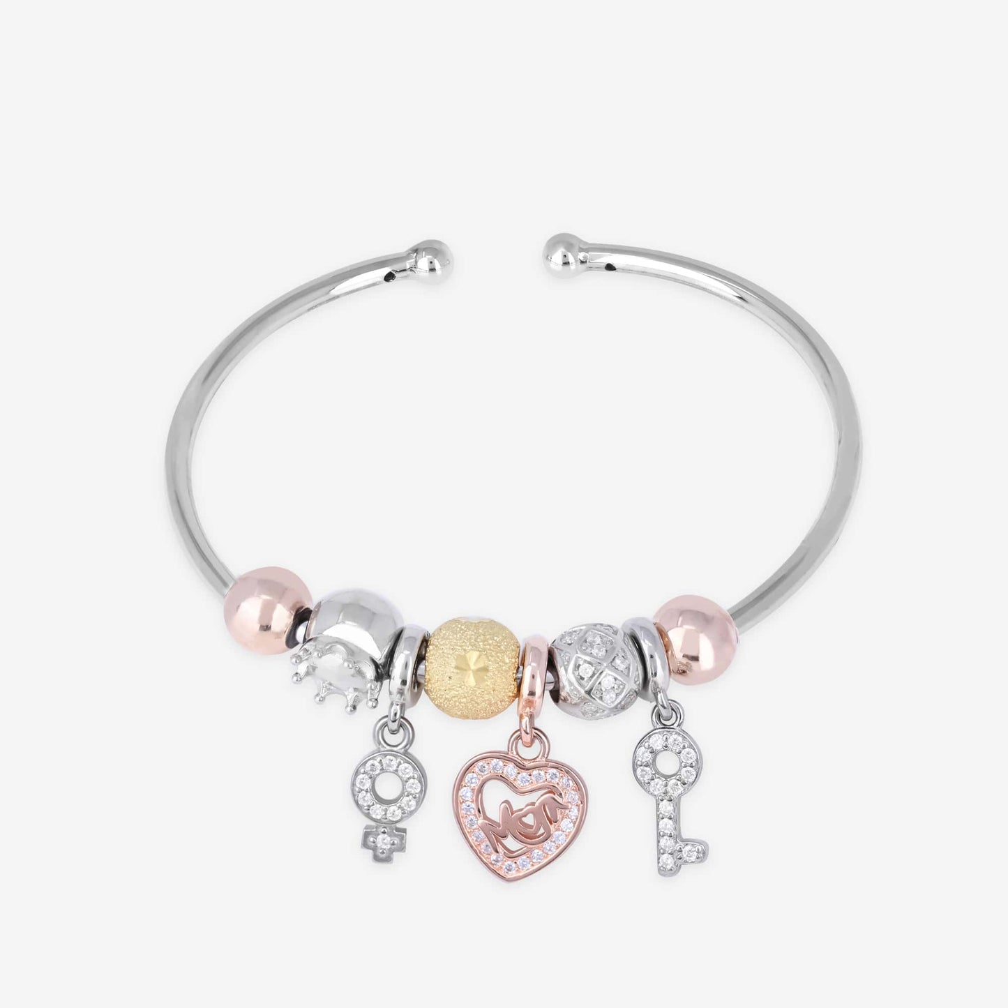Silver Trinklet Charm Kada