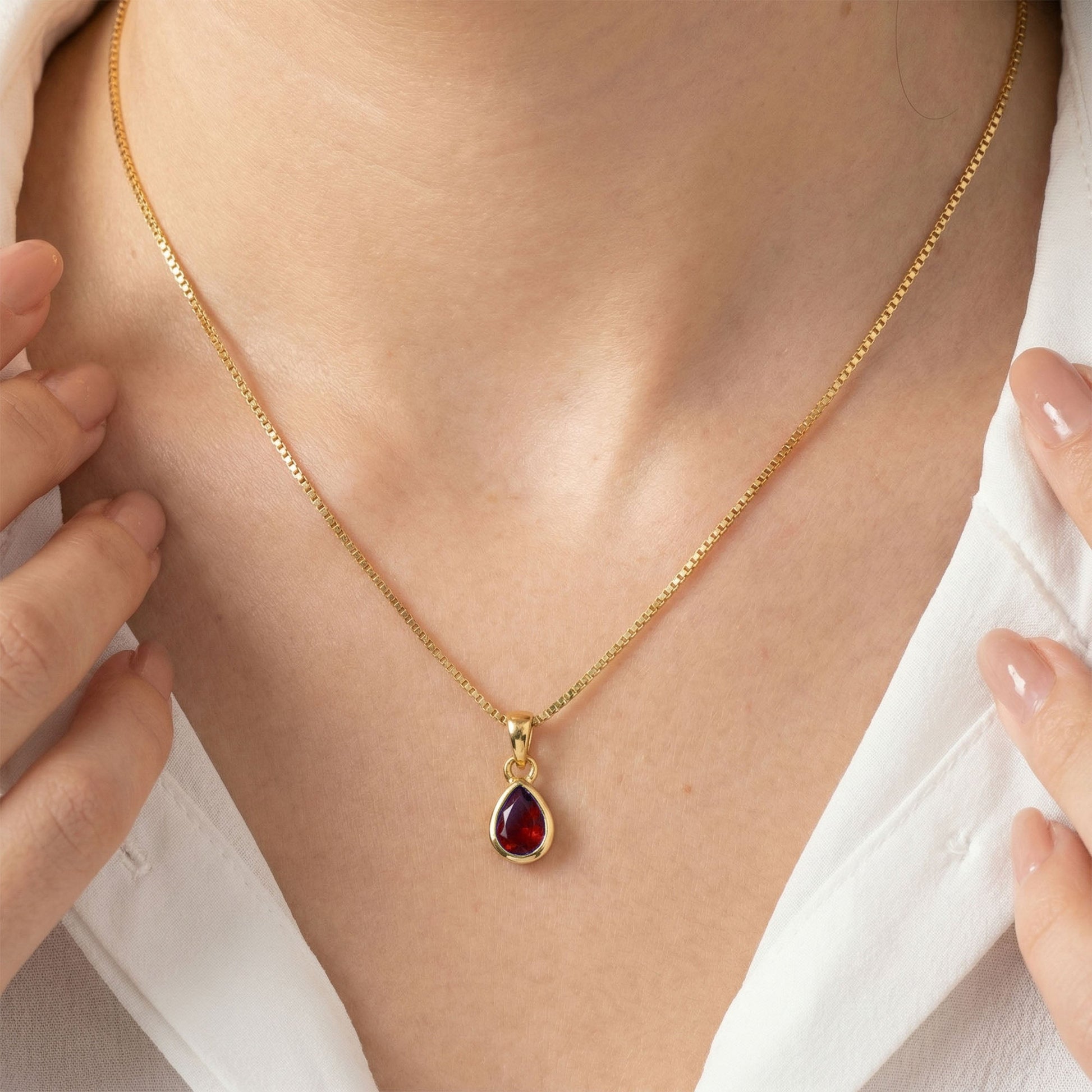 January Birthstone Silver Pendant