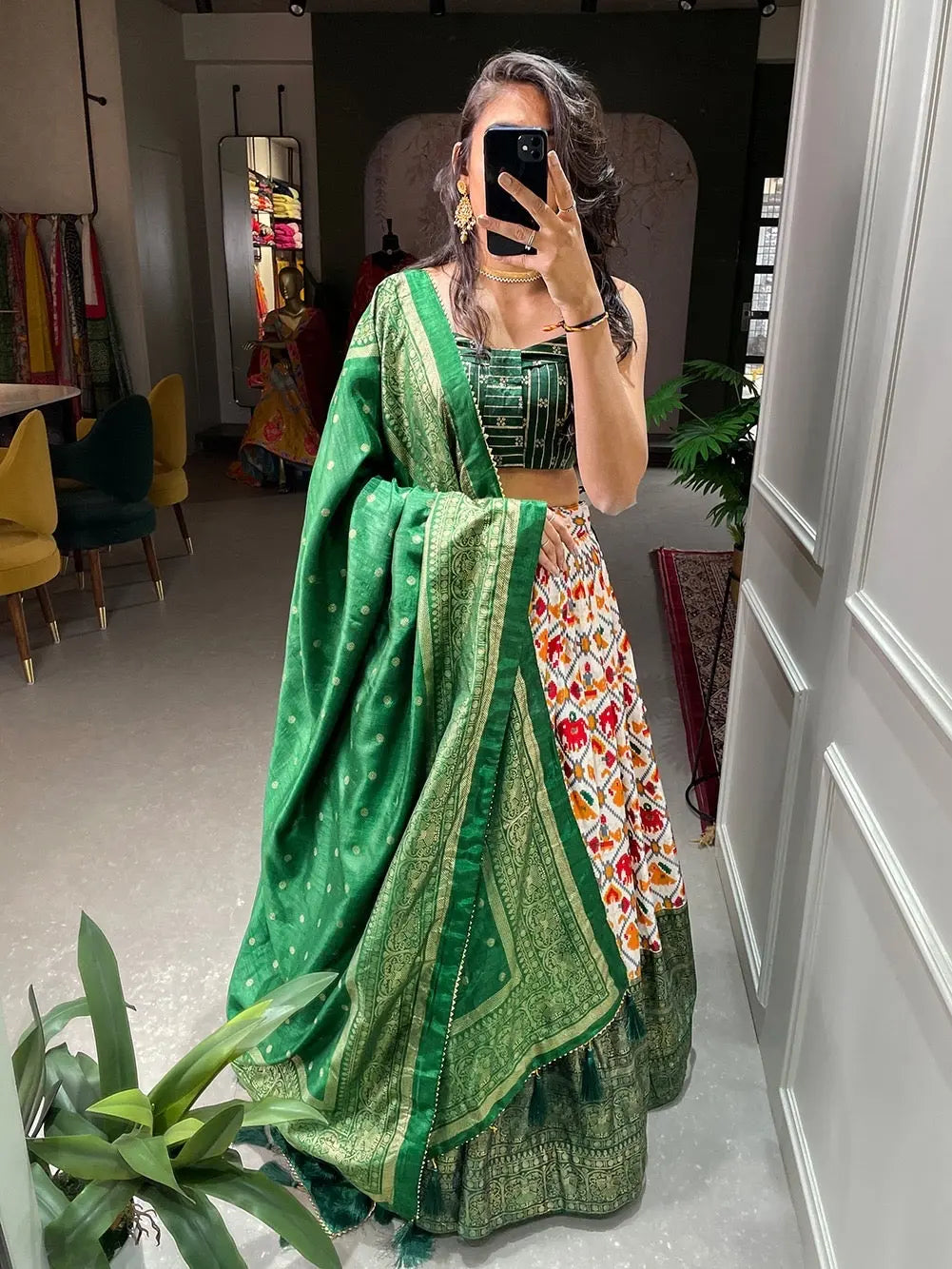 Dola Silk Patola Print with Foil work Navratri special Chaniya Choli (Stitched) - Premium  from Ethenika.com - Just INR 2290! Shop now at Ethenika.com 