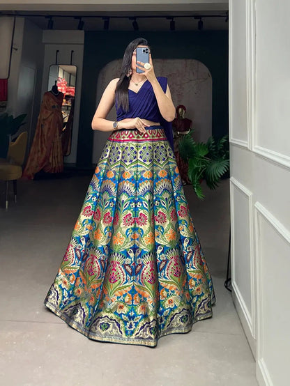 Banarsi Silk Zari Weaving work Lehenga Choli Set - Premium  from Ethenika.com - Just INR 4990! Shop now at Ethenika.com 
