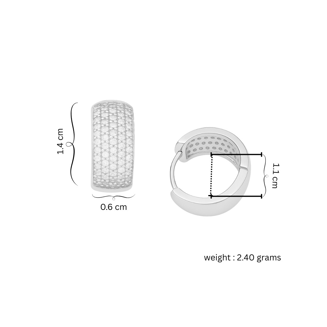 Silver Plated Luxe Sparkle Ear Studs