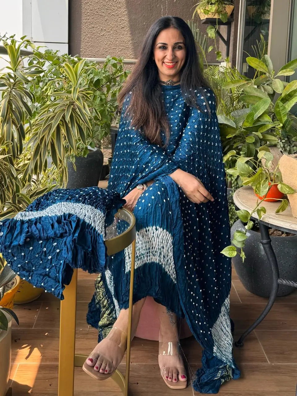 Pure Modal Silk Tye n Dye Authentic Bandhani Dress Material (Unstitched) - Premium  from Ethenika.com  - Just INR 5990! Shop now at Ethenika.com 
