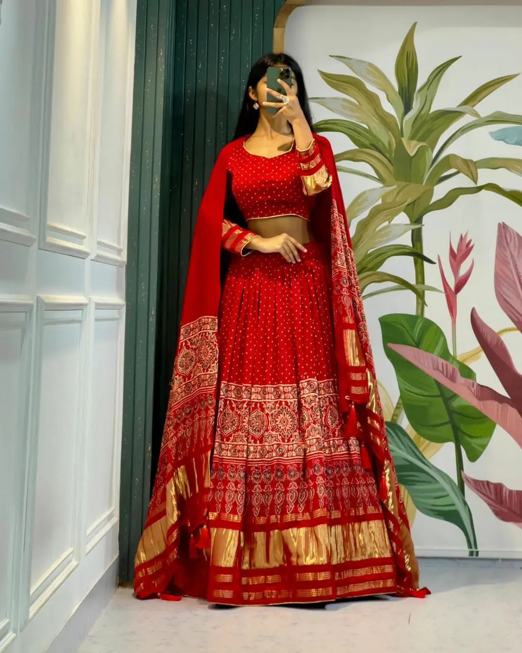 Modal Authentic Hand Blocked Ajrakh work Navratri Special Chaniya Choli - Premium  from Ethenika.com - Just INR 6990! Shop now at Ethenika.com 