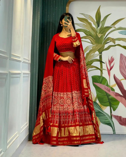 Modal Authentic Hand Blocked Ajrakh work Navratri Special Chaniya Choli - Premium  from Ethenika.com - Just INR 6990! Shop now at Ethenika.com 