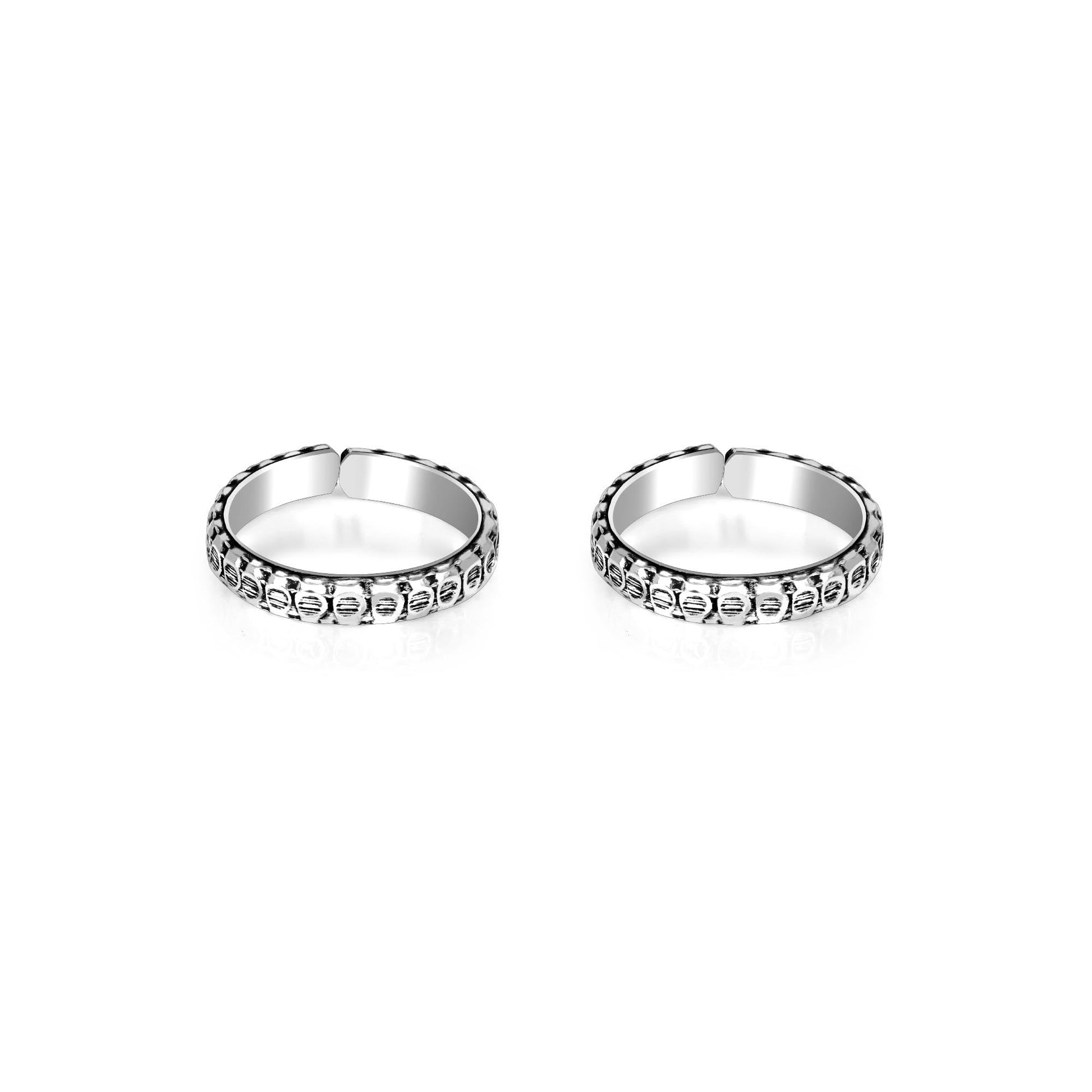 Circular Harmony Oxidized Toe Ring