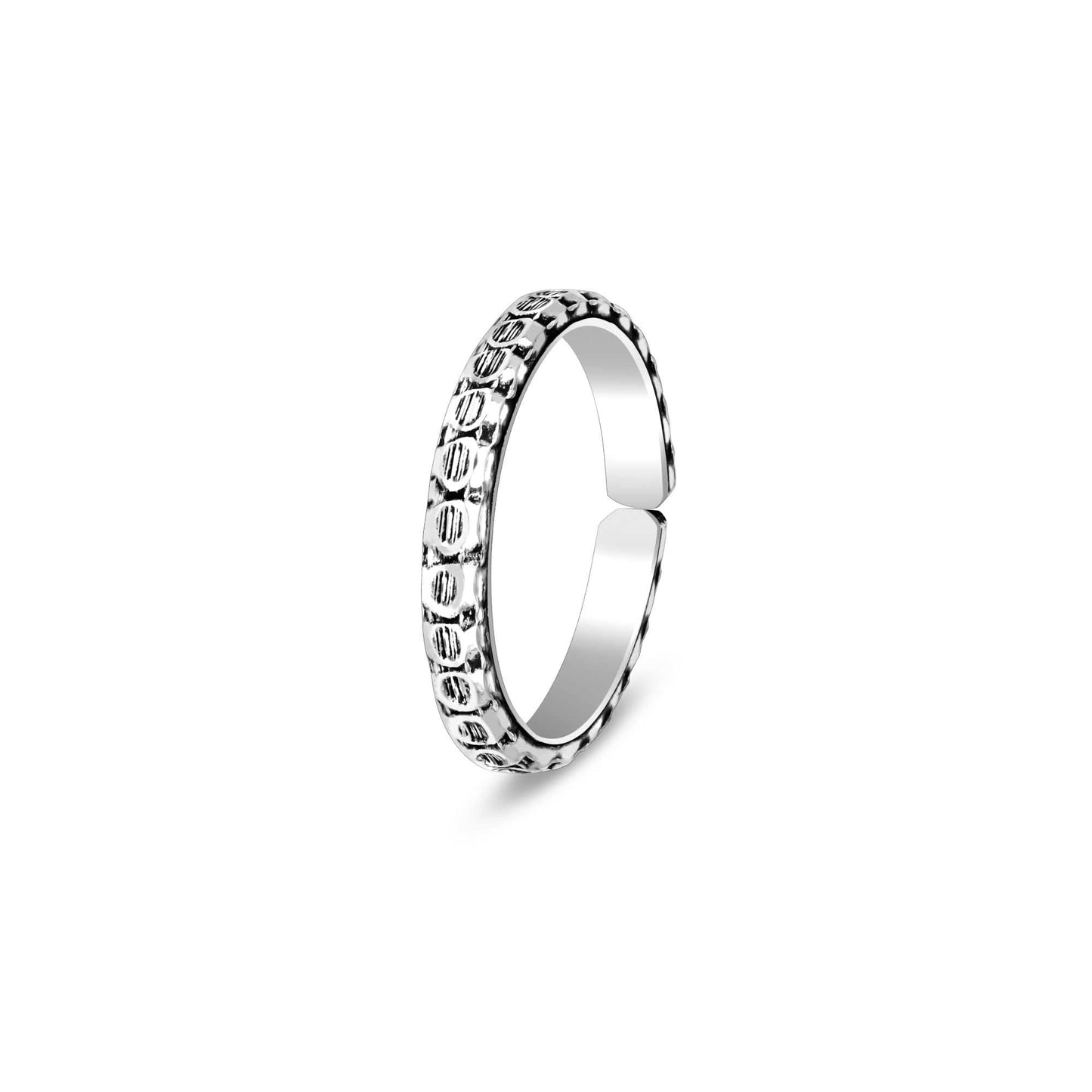 Circular Harmony Oxidized Toe Ring