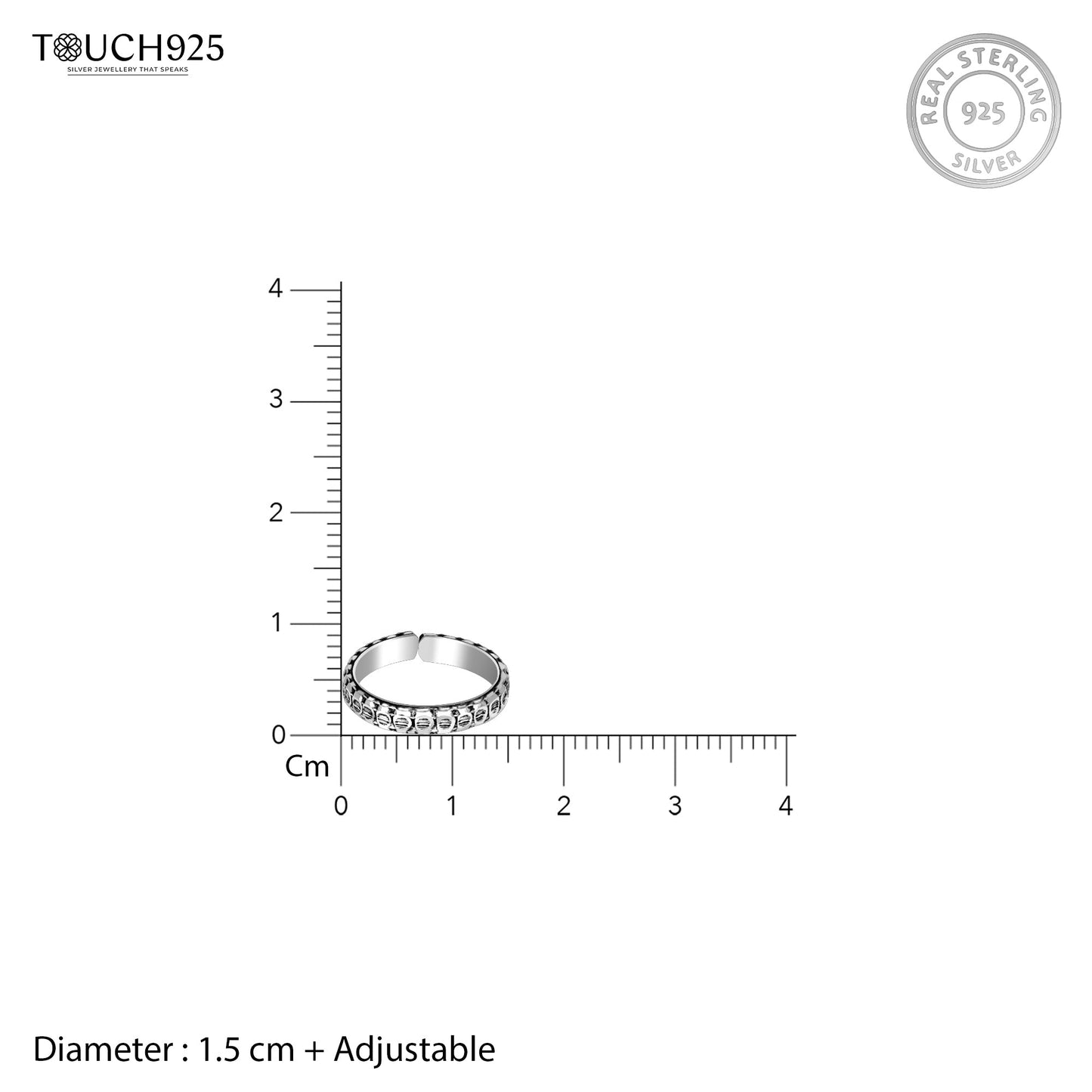 Circular Harmony Oxidized Toe Ring