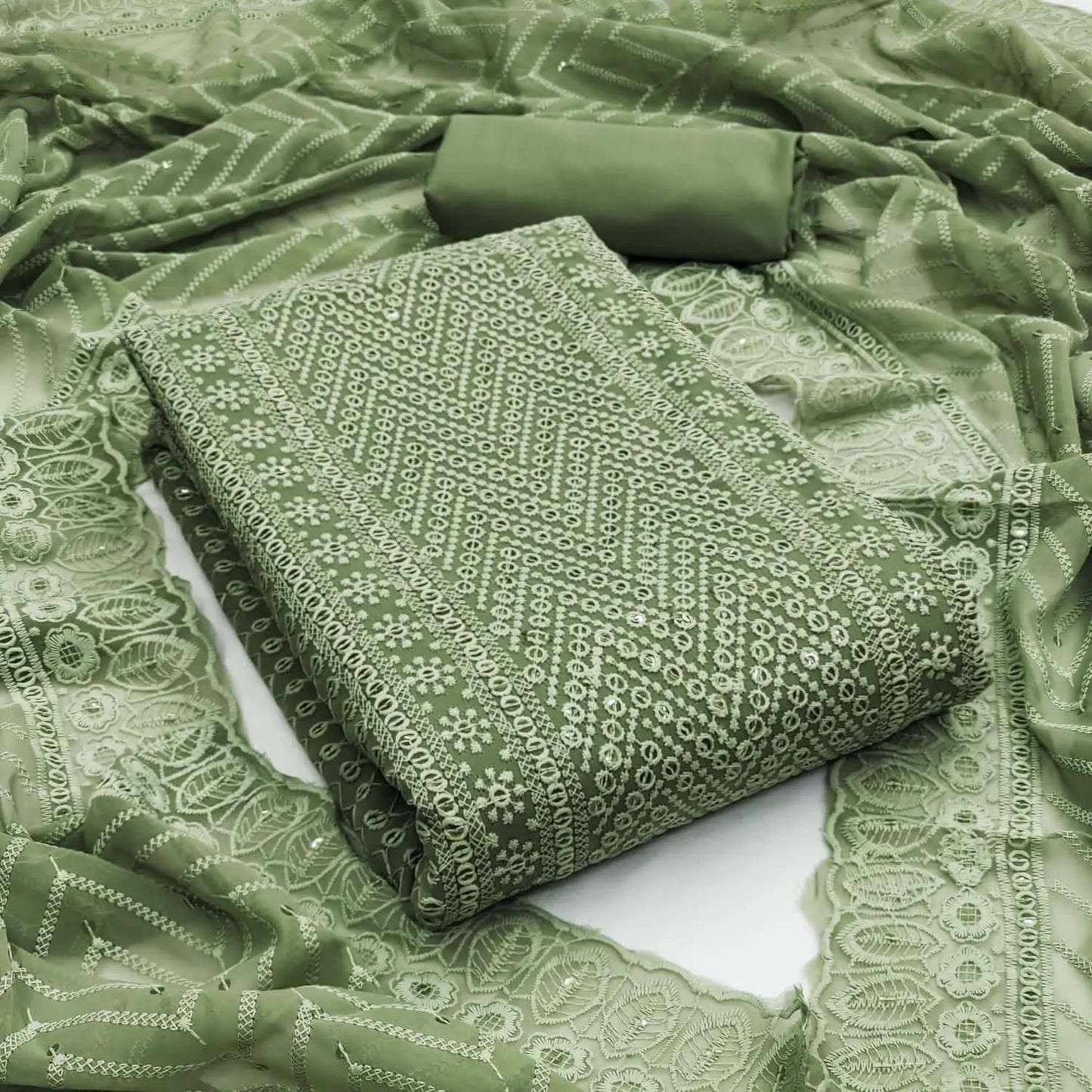 Georgette Chikankari Work Womens Dress Material (Unstitched) - Premium  from Ethenika.com - Just INR 1490! Shop now at Ethenika.com 